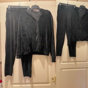 Women's Black Velour Tracksuit
